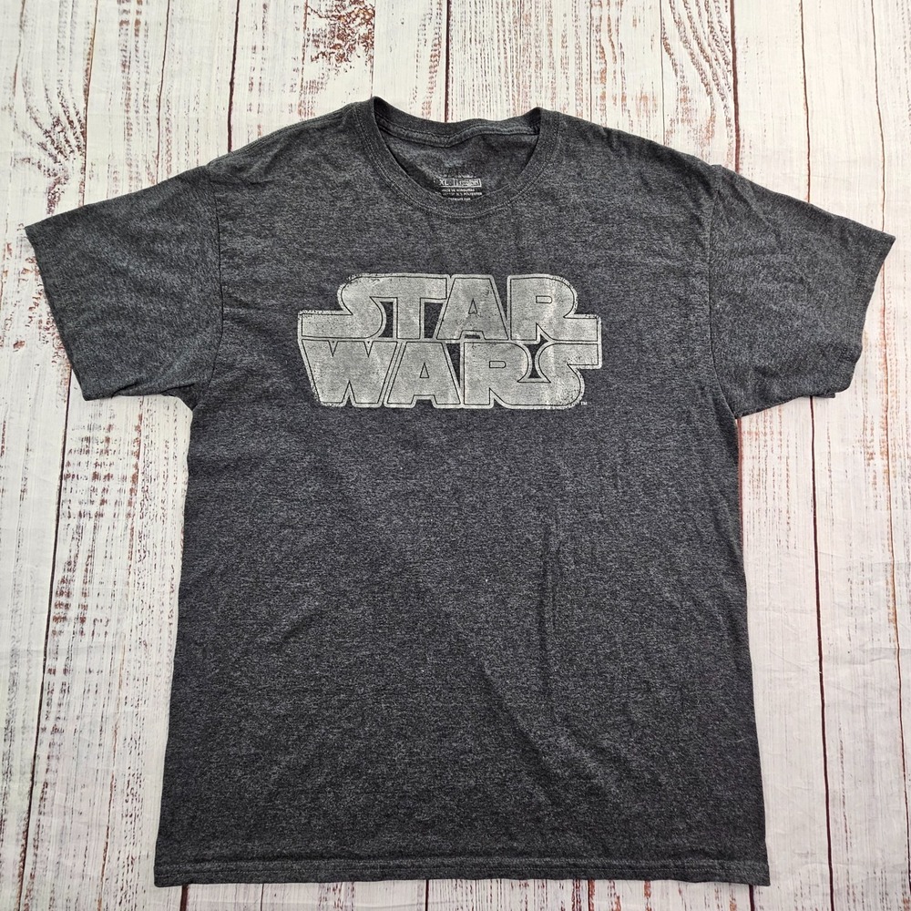 Star‎ Wars Gray Short Sleeve Cotton Blend T-Shirt Men's XL